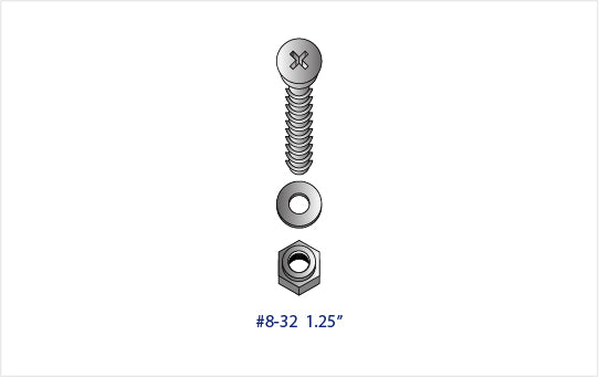 GRADE 2 TITANIUM #8-32 FLAT HEAD MACHINE SCREWS W/ WASHERS &amp; LOCKNUTS (PACK OF 1)