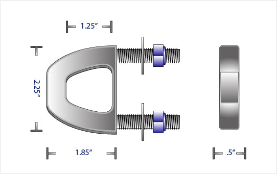 TITANIUM BOW/STERN EYE (0.50